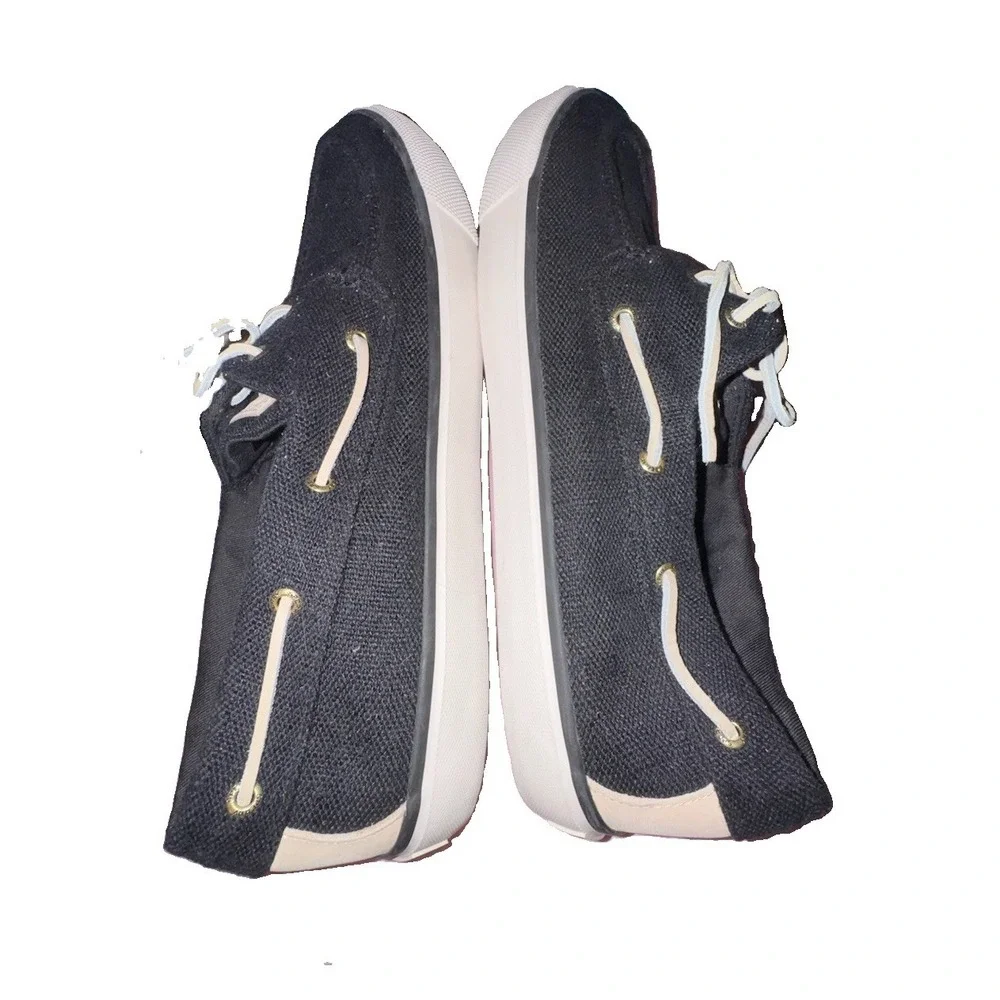 Sperry Sea Cycled Bahama II Baja Sneaker Black Canvas Size 15 Model STS24987 Men